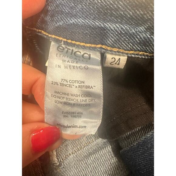 Etica ethically sourced dark wash high rise  jean NWT 24 - Picture 4 of 5